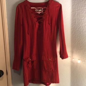 Pam & Gela Lace up red dress!